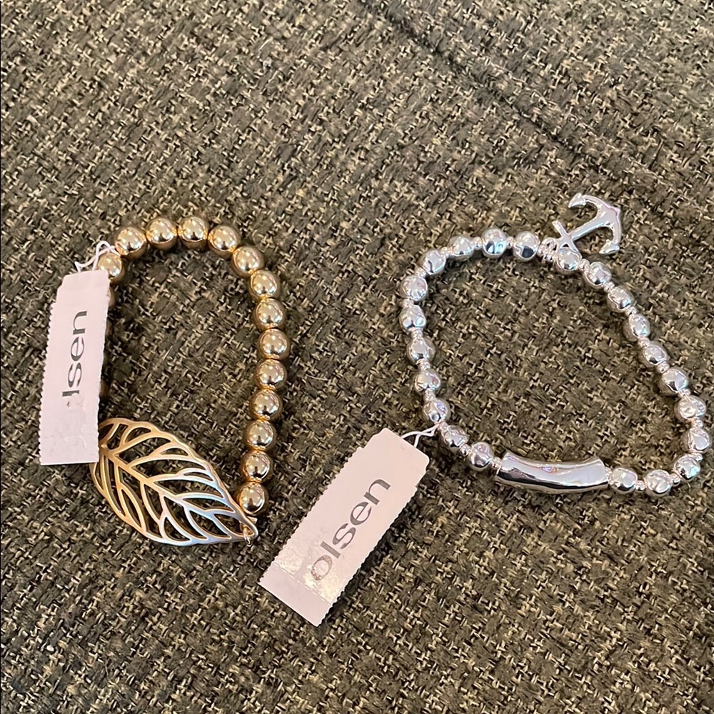 Olsen Gold and Silver Beaded Bracelets (one sz)